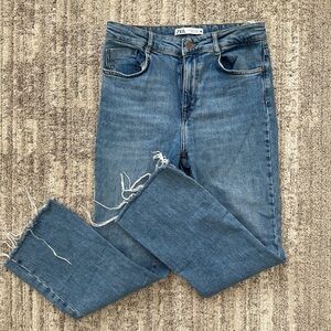 Zara // high rise flare jeans
